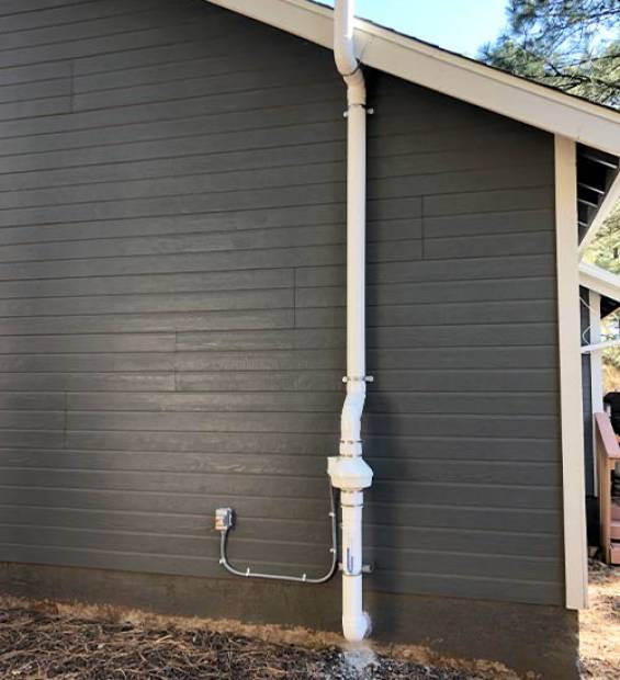 radon mitigation system installed on home in flagstaff